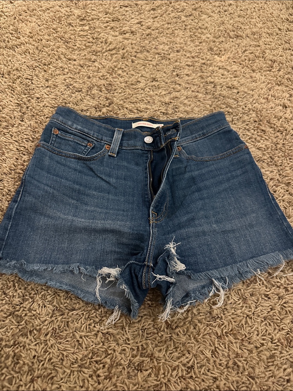 Levi's Distressed Blue Denim Cutoff Shorts